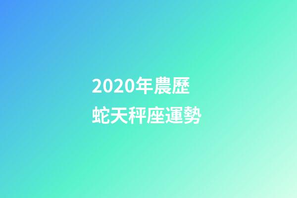 2020年農歷蛇天秤座運勢 (2020年農歷蛇天秤座運勢怎么樣)